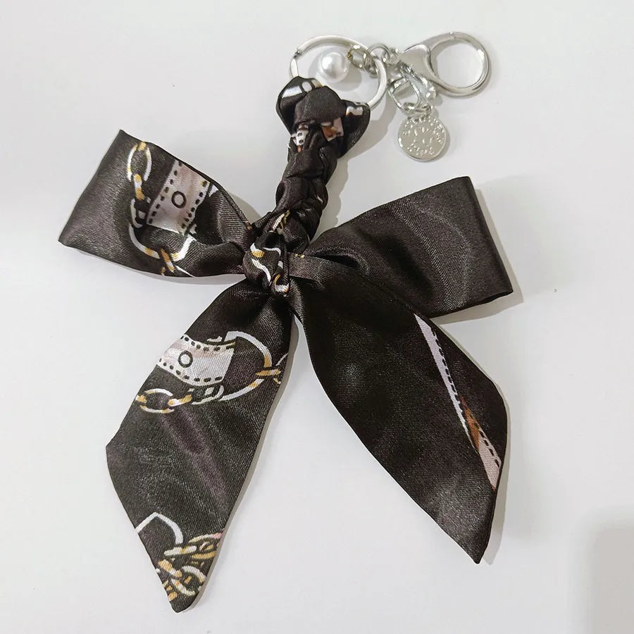 Sweet Simple Style Bow Knot Cloth Metal Unisex Bag Pendant Keychain