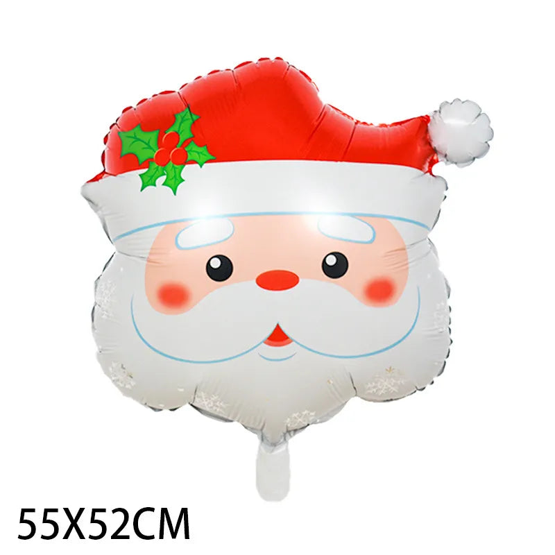 Christmas Santa Claus Gift Box Snowman Aluminum Film Party Balloons