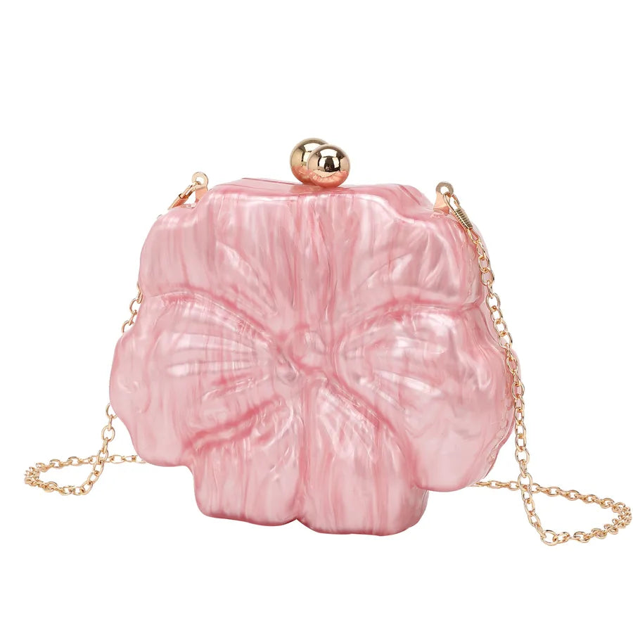 White Pink Black Arylic Solid Color Round Evening Bags