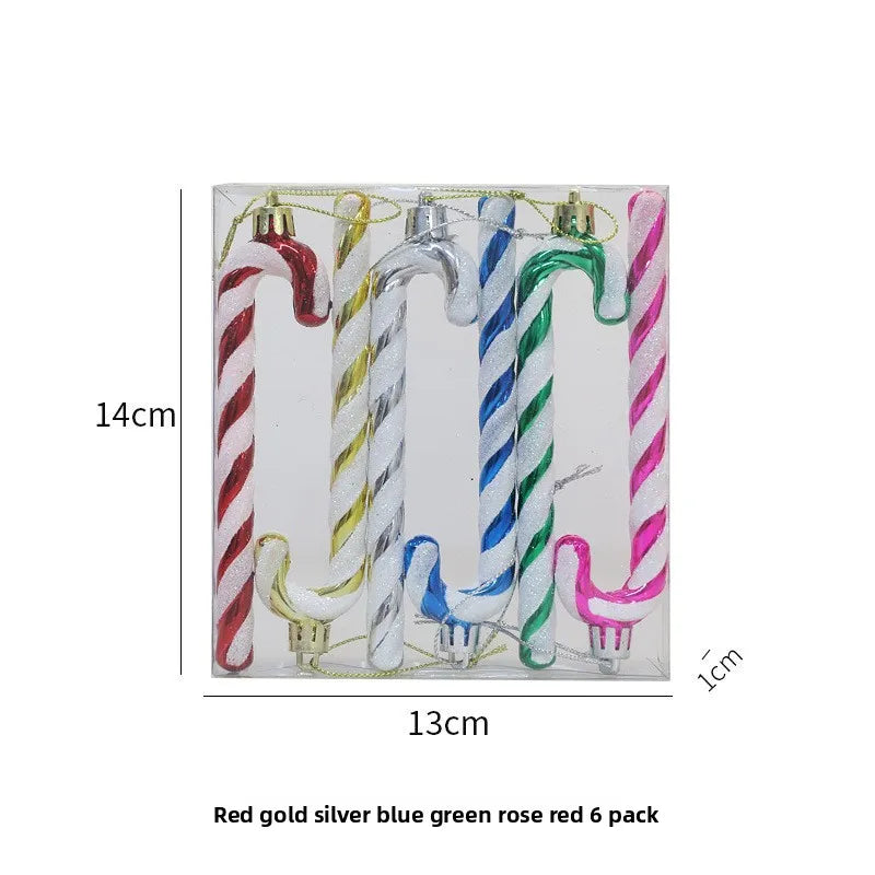 Christmas Tree Decoration Festive Atmosphere Plastic Cane Ornament Hanging Charms Christmas Holiday Decorations