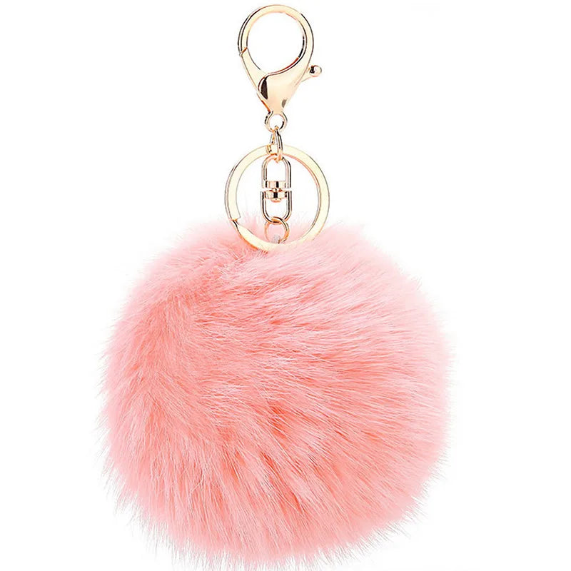 korean style hairball alloy women's bag pendant keychain