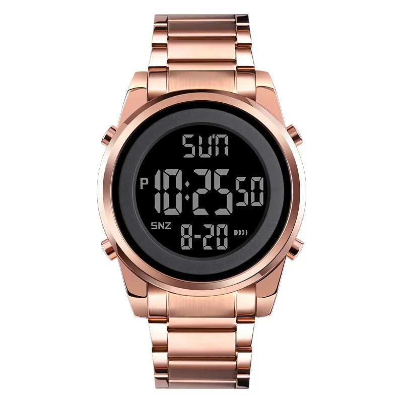 business solid color double side snaps electronic men's watches