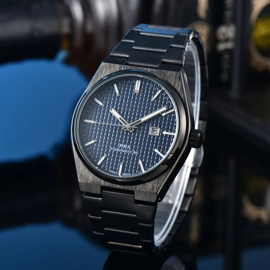 Business Classic Style Color Block Solid Color Horseshoe Buckle Quartz Men's Watches