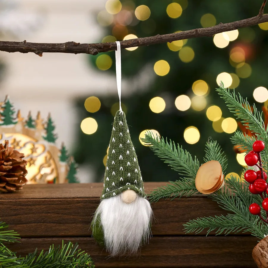 New Christmas Decorations Knitted Red Pendant Faceless Santa Claus Ornament For Christmas Tree American And Cartoon Style