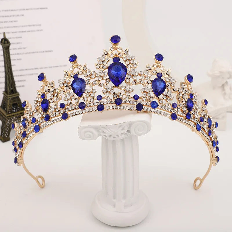 bridal water droplets alloy inlay rhinestones crown
