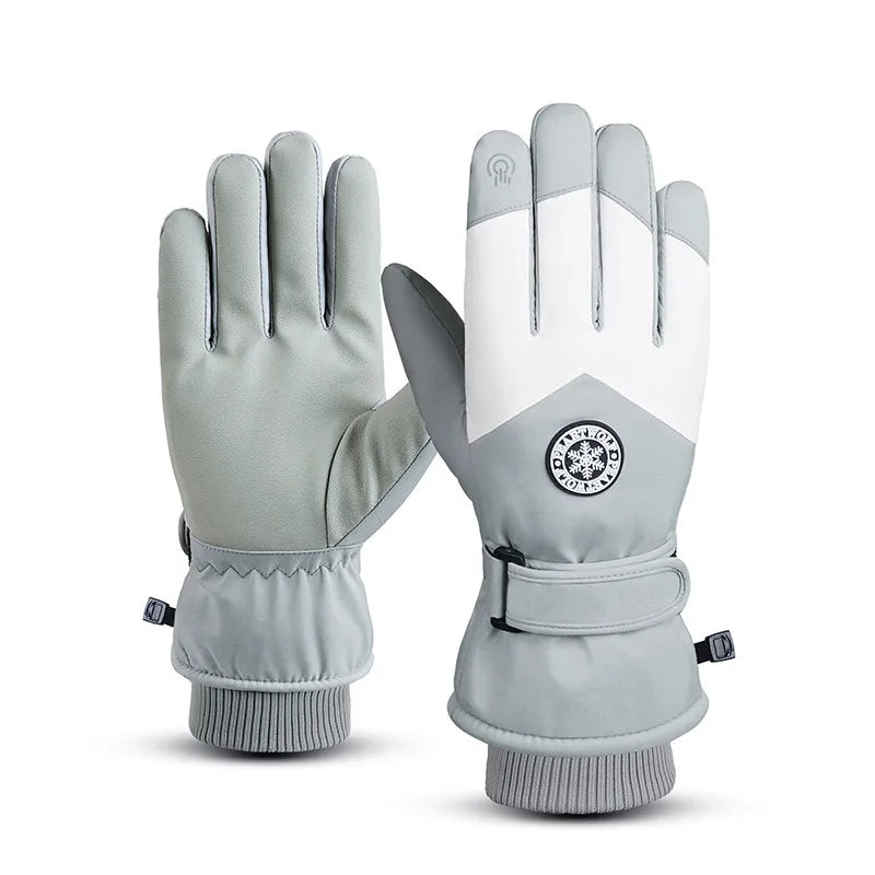 Men's and women's winter ski gloves cotton adult waterproof thickened mountaineering riding warm gloves outdoor snow five finger gloves