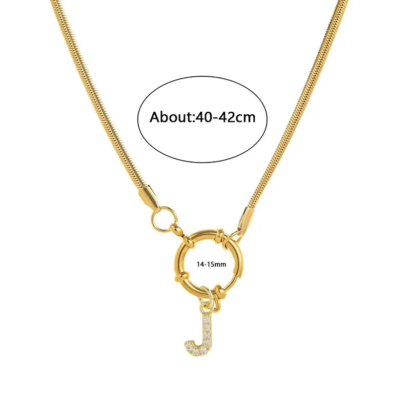 Wholesale Jewelry Vacation Classic Style Pentagram Letter 302 Stainless Steel 18K Gold Plated snake chain Pendant Necklace
