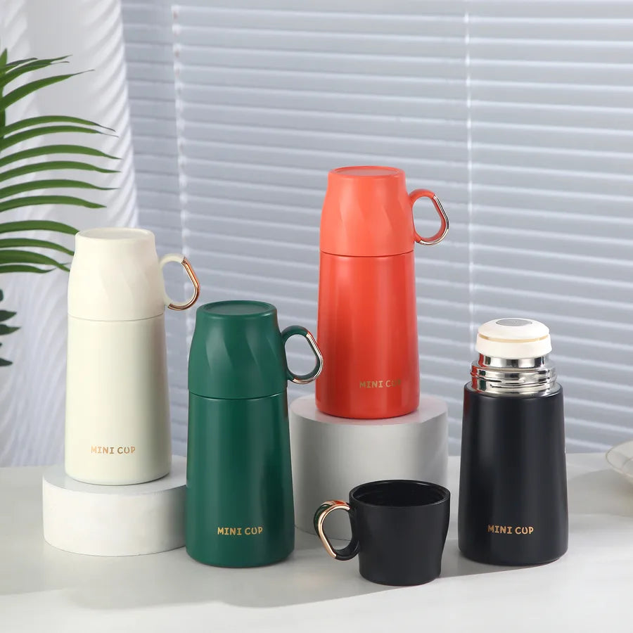 Portable Outdoor 304 Stainless Steel Insulated Sports Water Cup With Lid Tea Brewing Cup Handheld Water Pot Compact Size