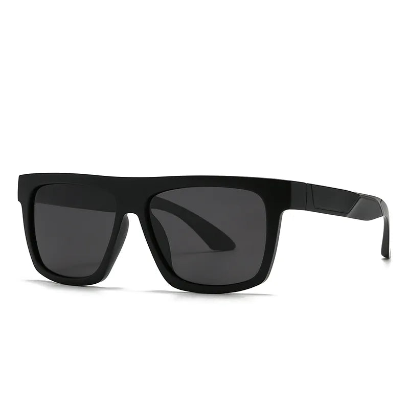 Casual Modern Style Solid Color PC Polarized Light Tinted Lenses Square Full Frame Men's Sunglasses