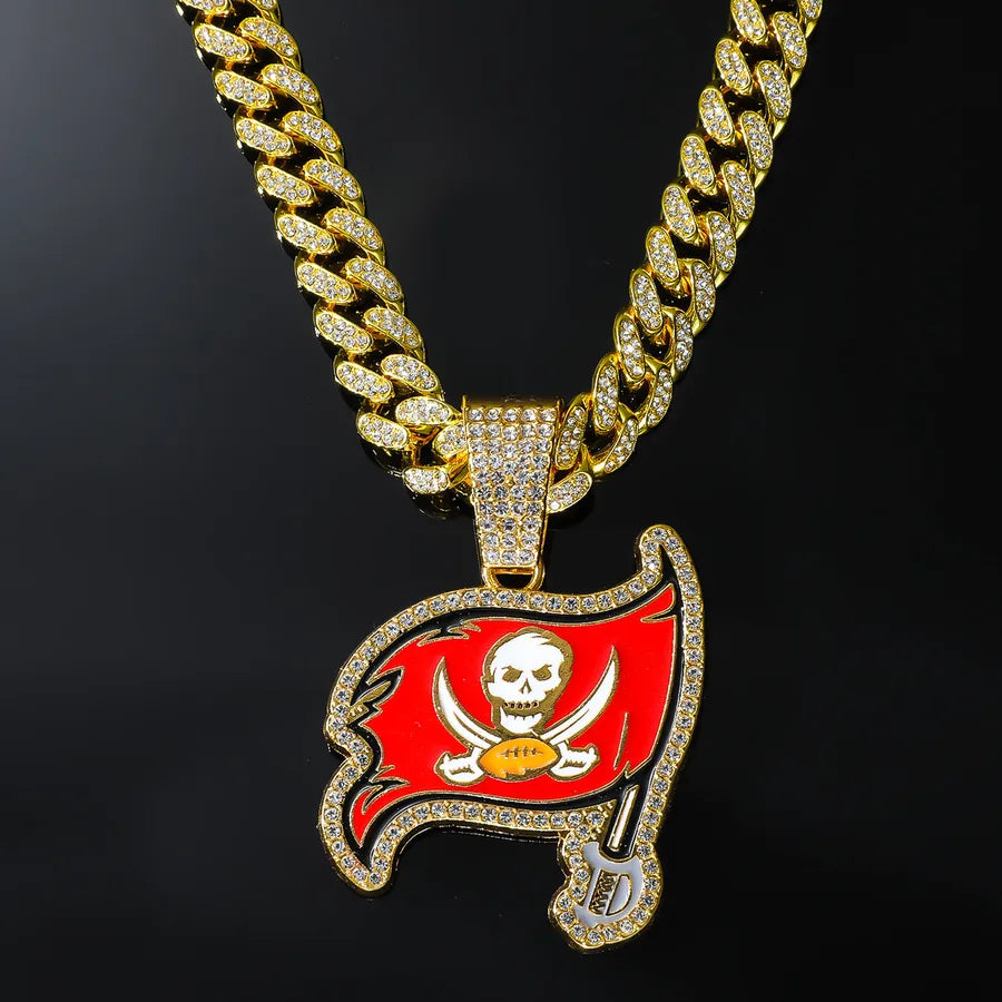 New Arrival Pirate Full Diamond Pendant European Hip Hop Hip Hop Popular Ornament Alloy Necklace Wholesale