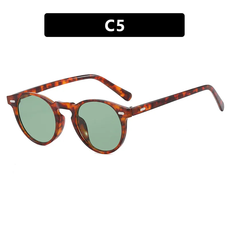Retro Punk Commute Glasses Ac Round Frame Full Frame Men's Sunglasses