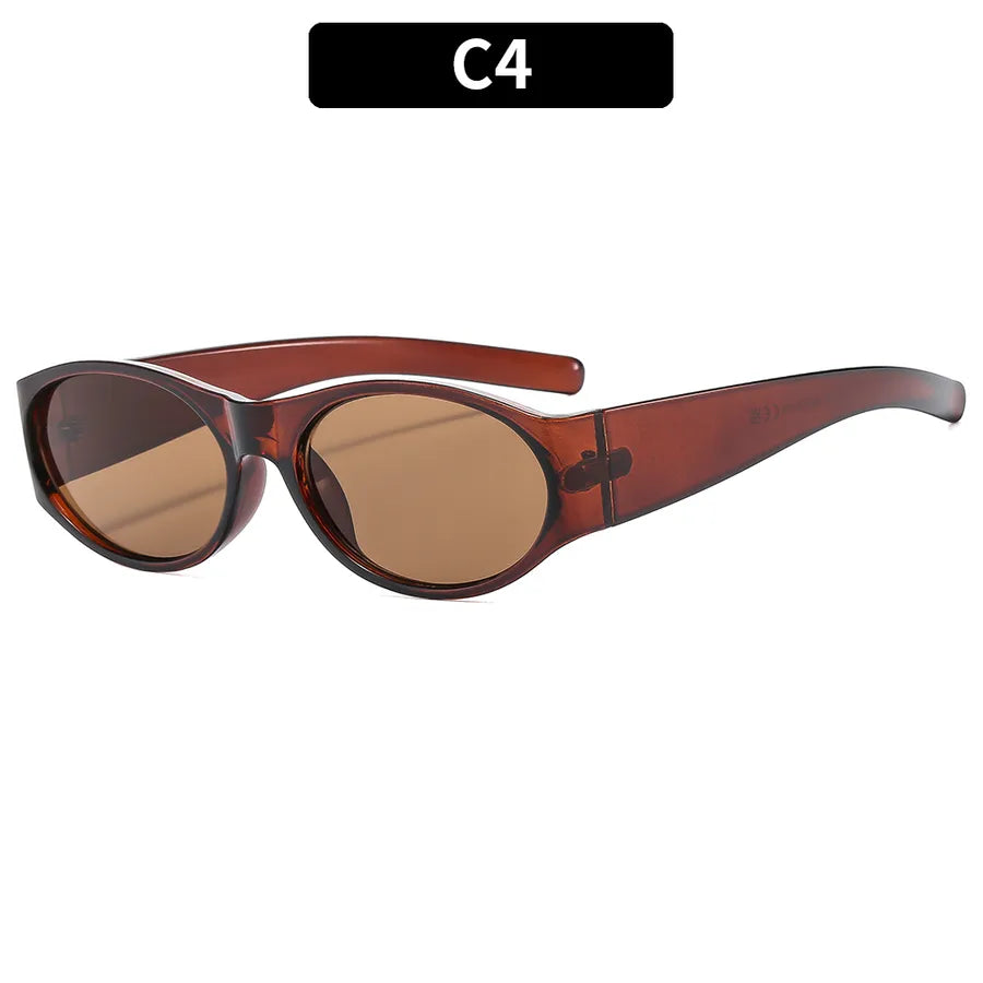 casual vacation geometric ac oval frame full frame men's sunglasses