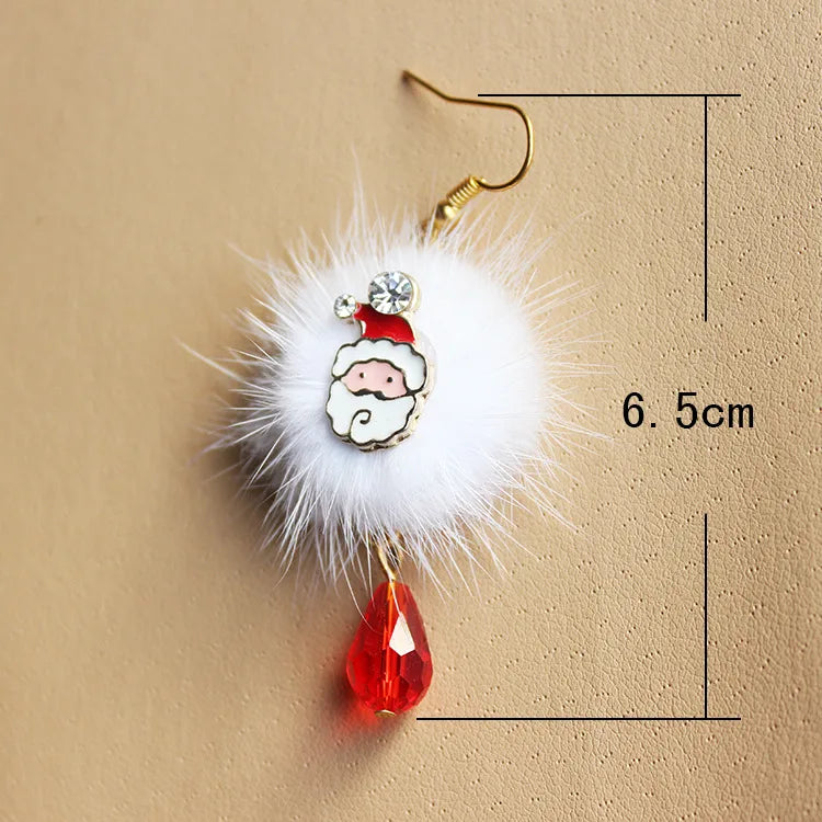 fashion santa claus elk alloy inlay rhinestones women's drop earrings 1 pair