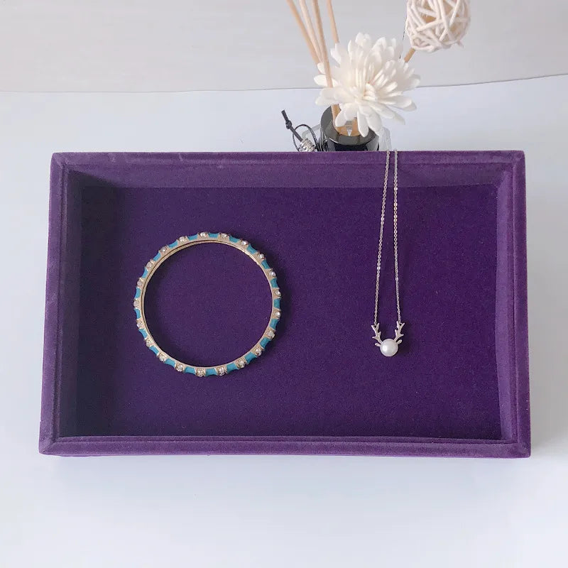 Small velvet ring plate earrings earrings plate empty plate jewelry display rack jewelry storage box tray wholesale