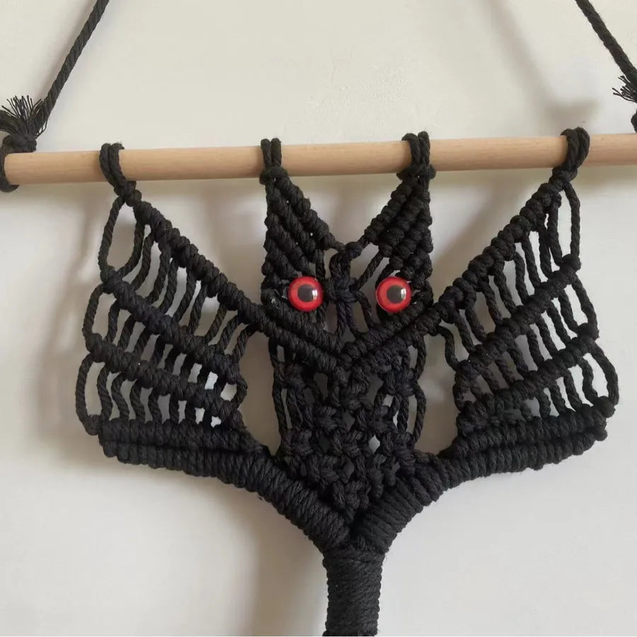 Handwoven Bat Tapestry Halloween Wall Decorations Living Room Children's Room Bedroom Wall Decor Cotton Material