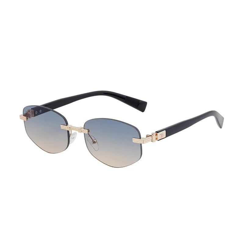 Roman Style Solid Color Pc Square Frameless Men's Sunglasses