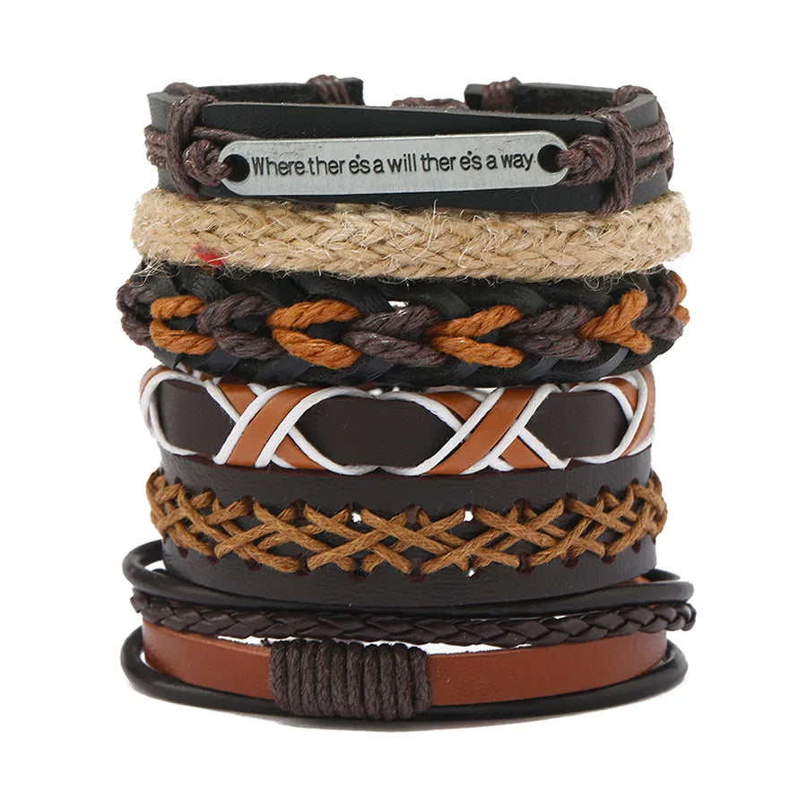 hip-hop solid color pu leather men's bangle 1 piece