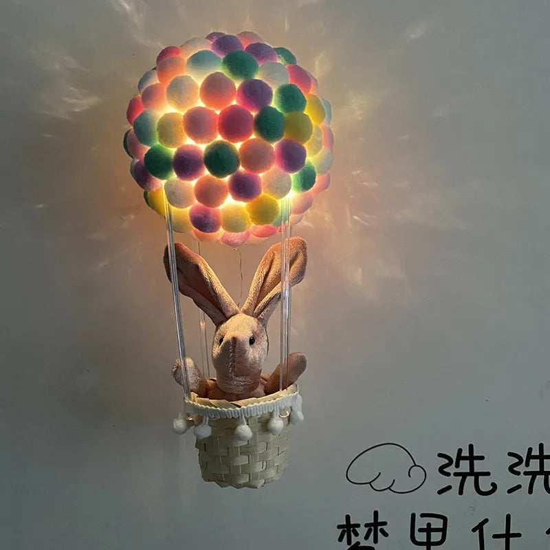 Handmade diy Hot Air Balloon Hanging Ornaments Nightlight Material Bag Creative Birthday Gift for Girls Children's Day Graduation Gift