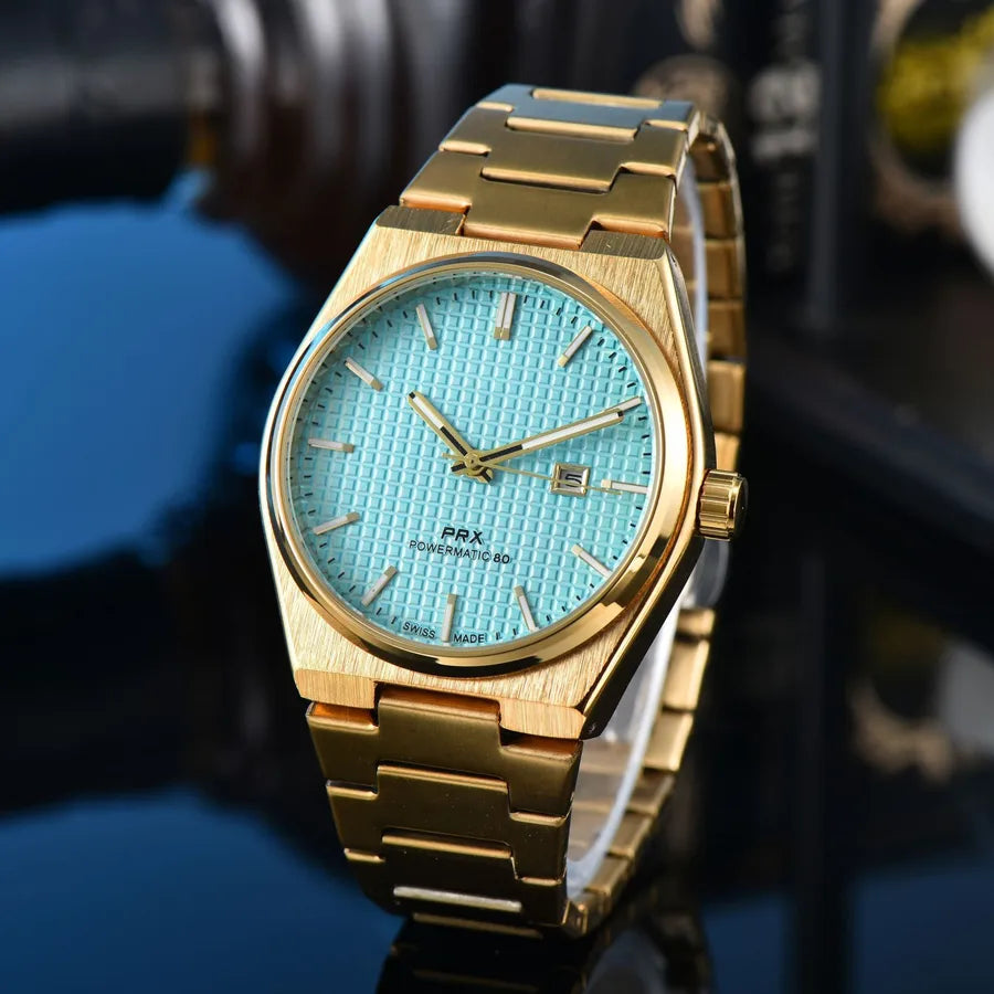 Business Classic Style Color Block Solid Color Horseshoe Buckle Quartz Men's Watches