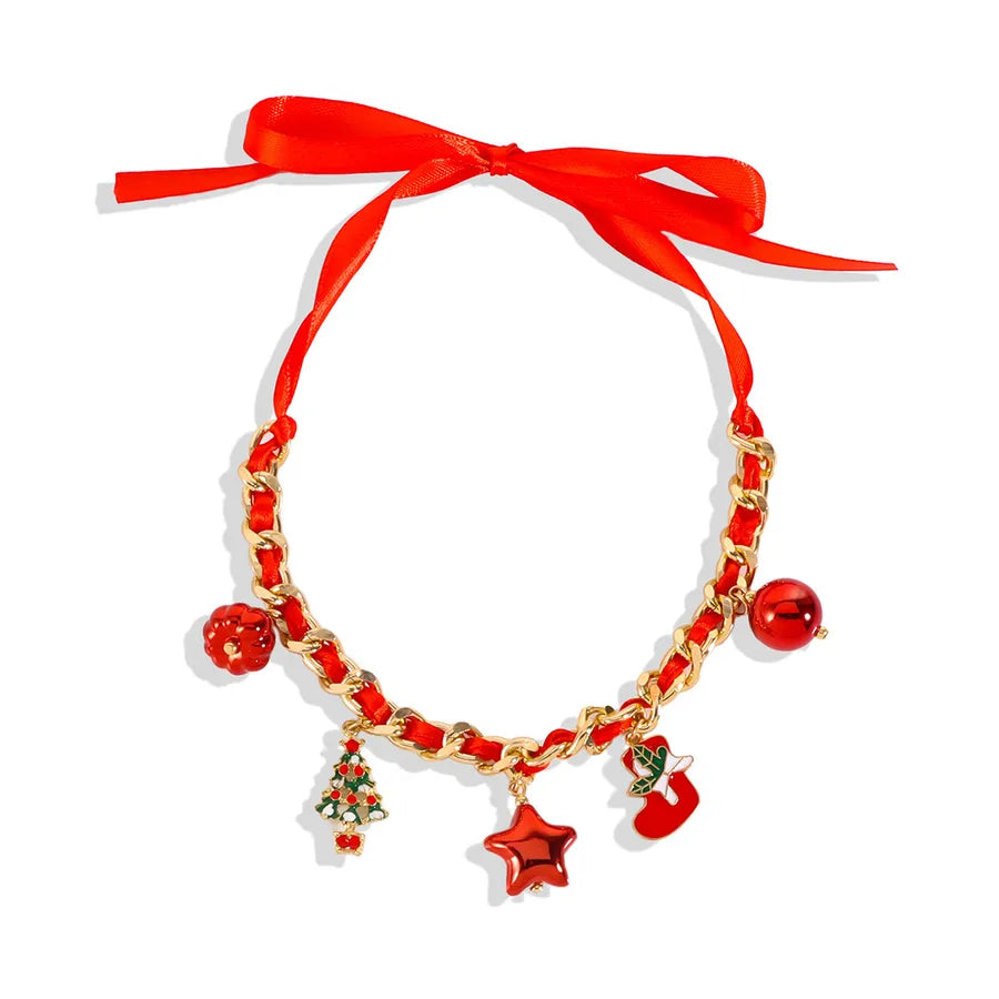 Fashionable Christmas Gift Santa Claus Pendant Necklace Trendy  Christmas Snowflake Creative Clavicle Chain