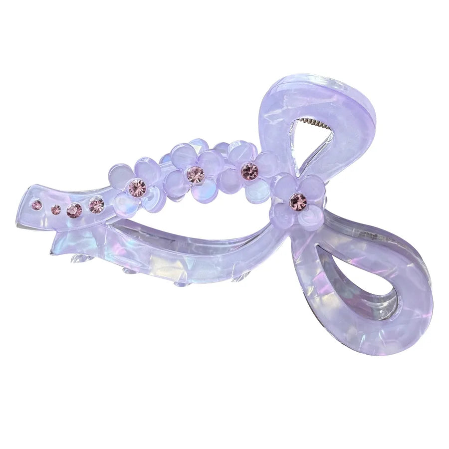 Elegant Large Butterfly Knot Diamond Embedded 3D Flower Hair Clip Luxury High Ponytail Hair Clip For Women Hair Accessories