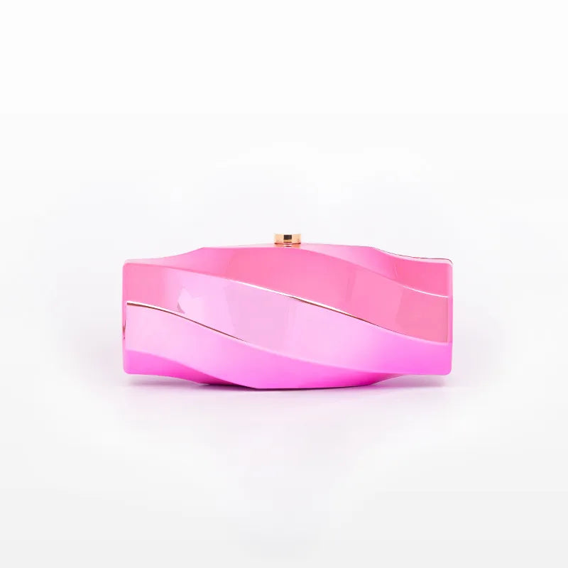 Gold Silver Orange Arylic Solid Color Cylindrical Evening Bags