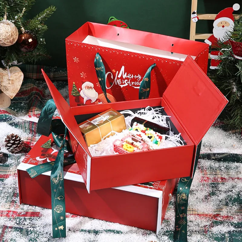 Christmas Gift Box Creative Double Door Red Warmth Cup Scarf Candy Gift Box For Peaceful Night Hand Warmer Snack Storage