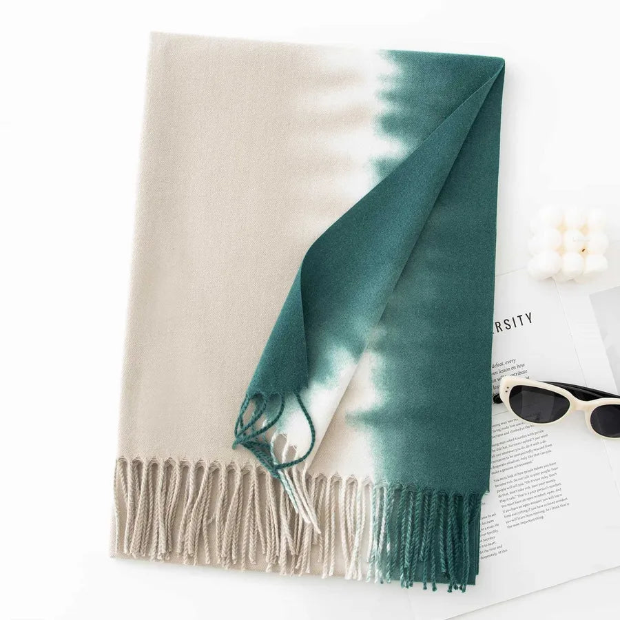 Women's Casual Multicolor Imitation cashmere Tassel Scarf