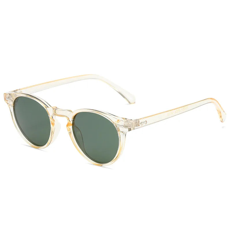 retro simple style solid color tac round frame full frame men's sunglasses