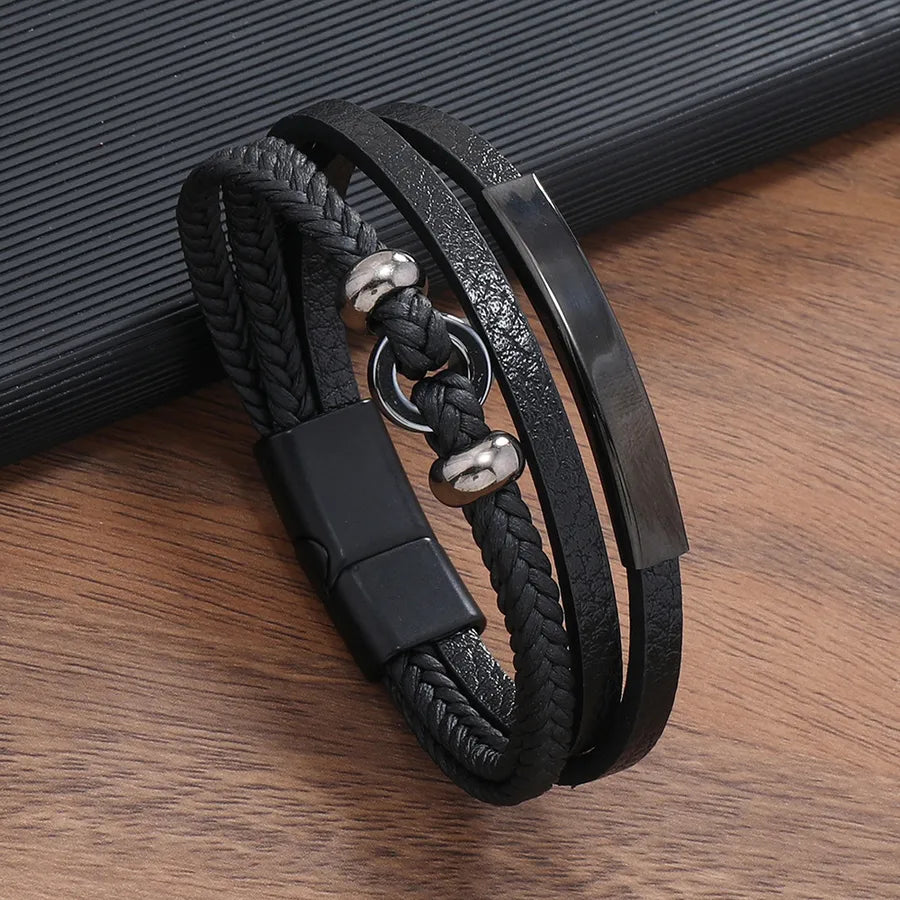 Simple Style Geometric Alloy Men's Bangle