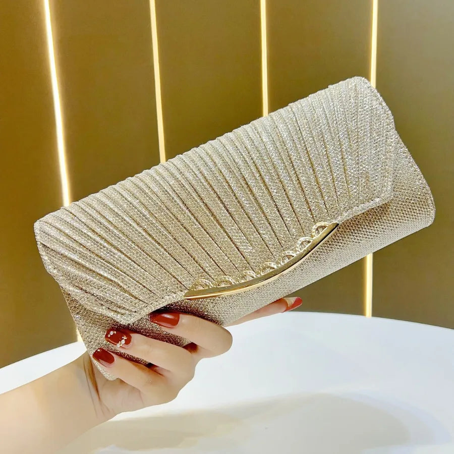 Shiny Evening Clutch Bag Fashionable Crossbody Women's Bag Elegant Atmosphere Luxury Sensation Summer Handbag Polyester Material