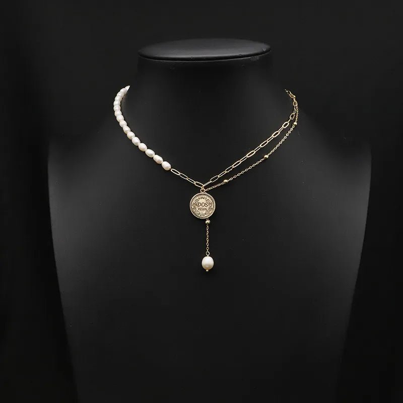 original design heart shape flower freshwater pearl plating 18k gold plated necklace
