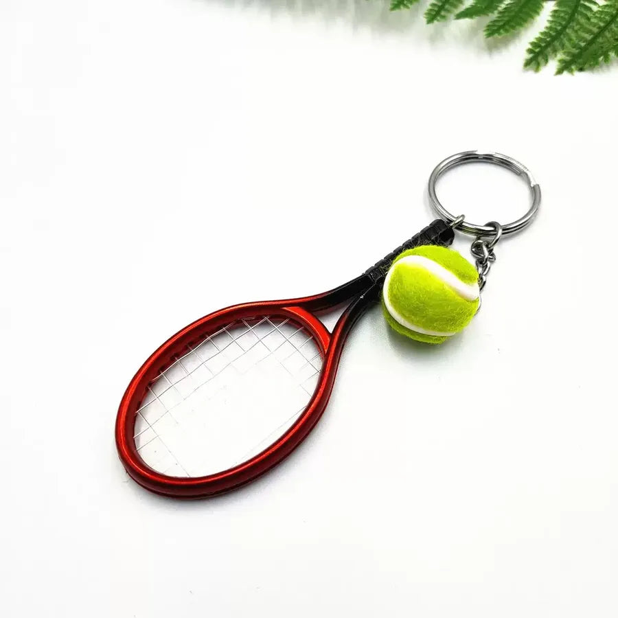 1 Piece Fitness Sports Tennis Racket Plastic Unisex Keychain