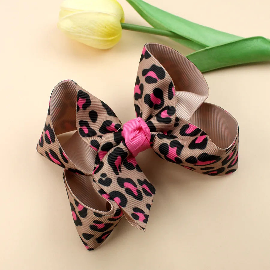 Explosions jojo Color Leopard Bow Hairpin Double Leopard Print Hair Accessories