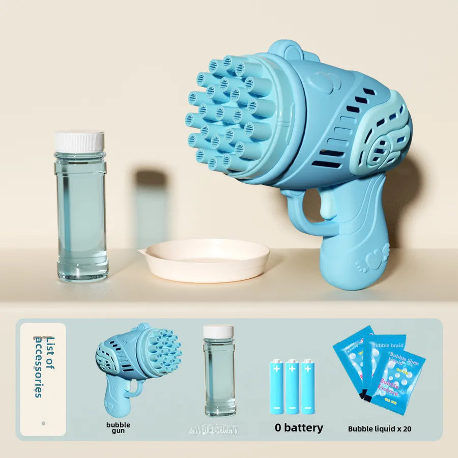 Shake the same 69-hole electric bubble machine children's toys handheld Gatling rocket launcher 32-hole bubble gun wholesale