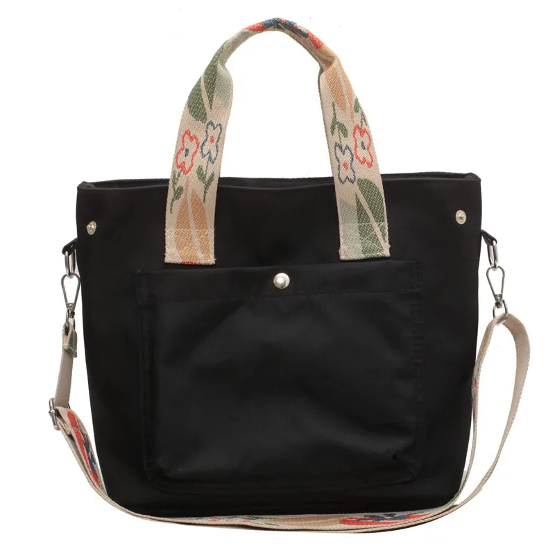 Women's Large Cloth Solid Color Sports Square Zipper Shoulder Bag Handbag