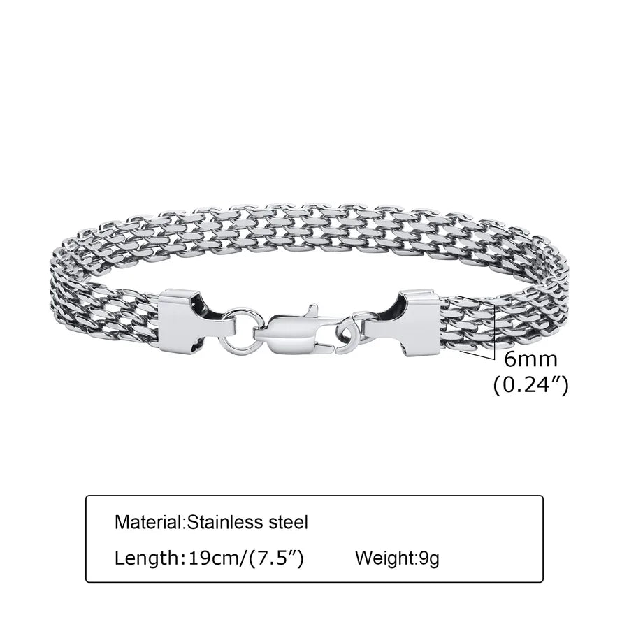 Simple Style Commute Mesh 201 Stainless Steel Plating Braid 18K Gold Plated Men's Bracelets