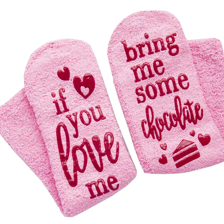 unisex retro letter terry fabric polyester printing crew socks