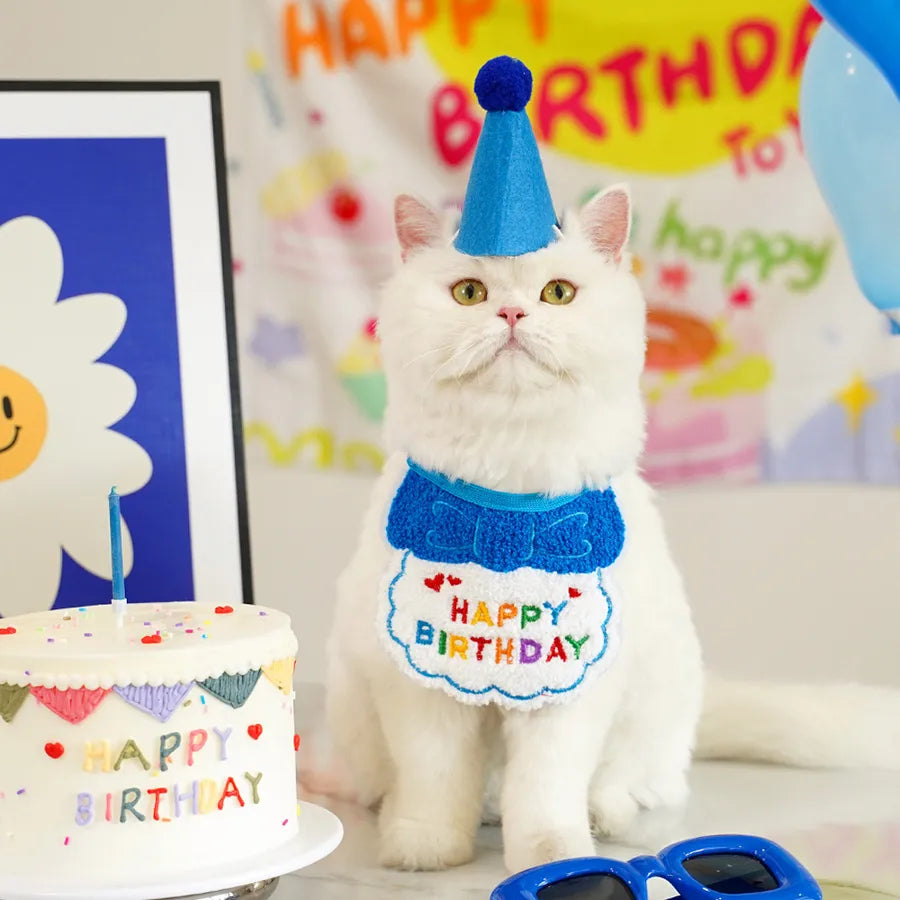 Cute Polyester Letter pet saliva towel Pet Hat