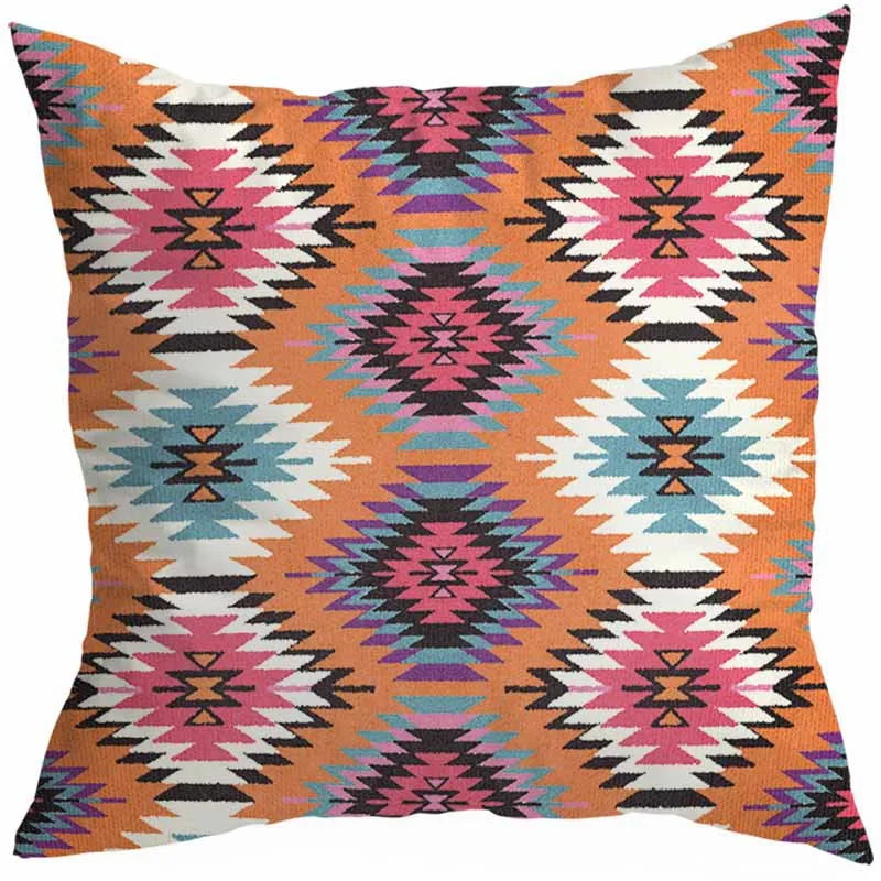 vacation sweet geometric stripe solid color linen fibre peach skin pillow cases