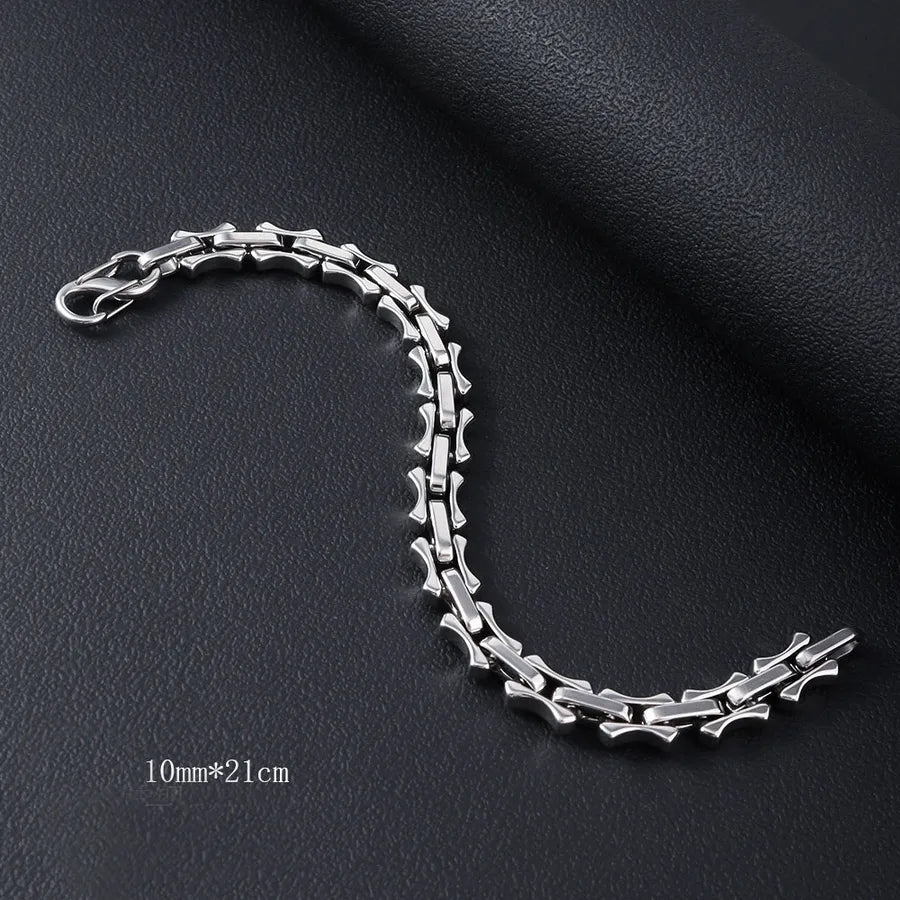 Hip-Hop Geometric 201 Stainless Steel Plating Men's Bracelets Men Chain Bracelets