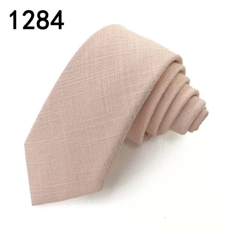Casual Solid Color Cotton Men's Tie