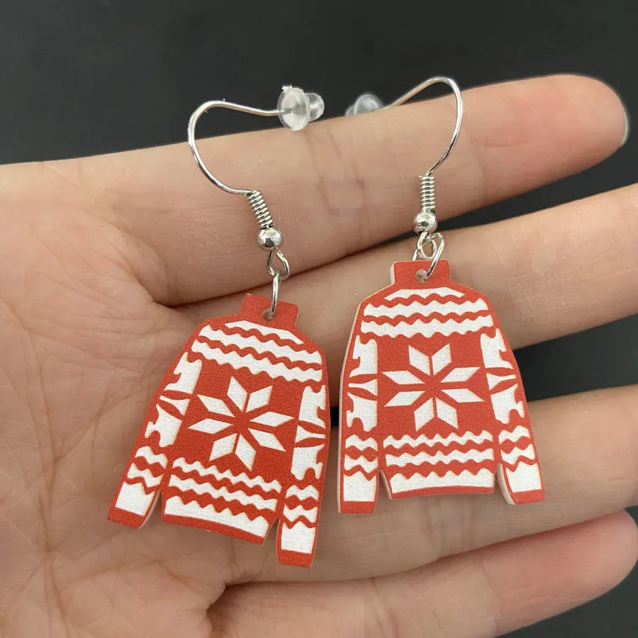 Cartoon Christmas Tree Deer Cow Cat Rainbow Earrings Women's Acrylic Animal Zodiac Letter Number Text Design Jewelry Accessories