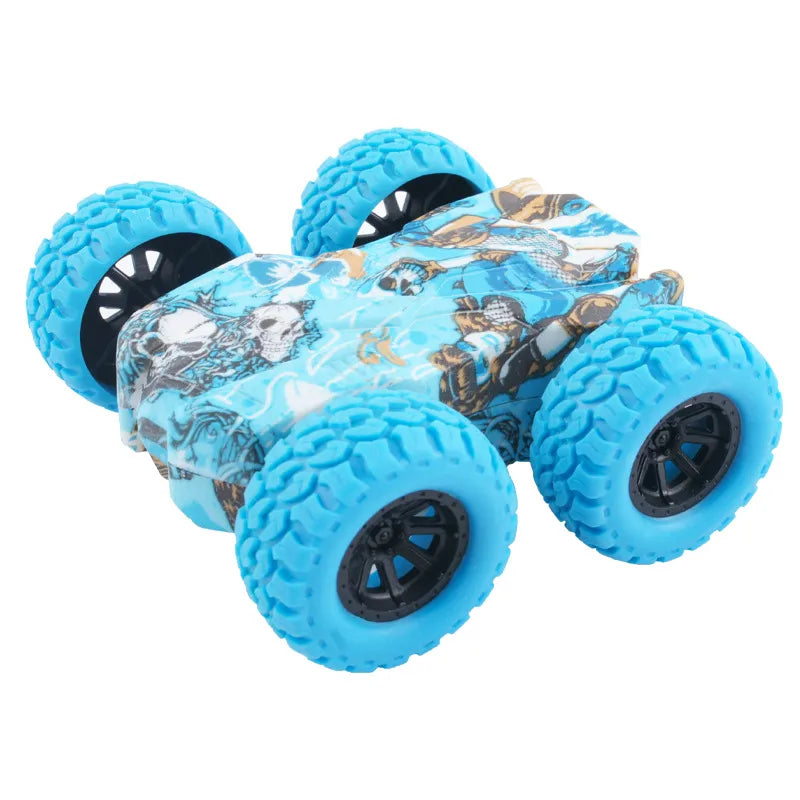 Children's four-wheel drive inertia car double-sided off-road vehicle fall-resistant stunt racing model boy gift toy stall wholesale