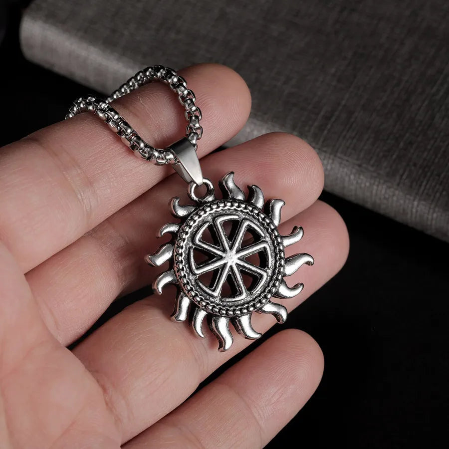 Retro Punk Cross Axe Alloy Titanium Steel Iron Plating Men's Pendant Necklace Men Pendant Necklaces