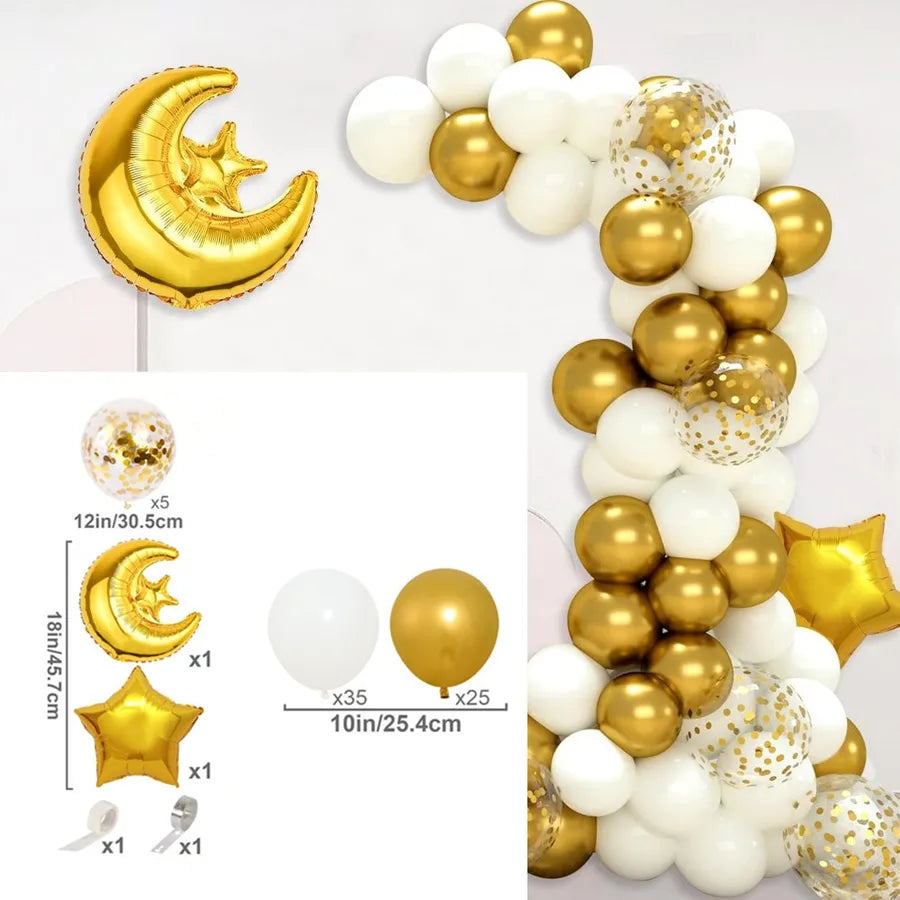 Romantic Star Moon LaTeX Aluminum Film Festival Balloons Party Supplies Balloons 1 Set
