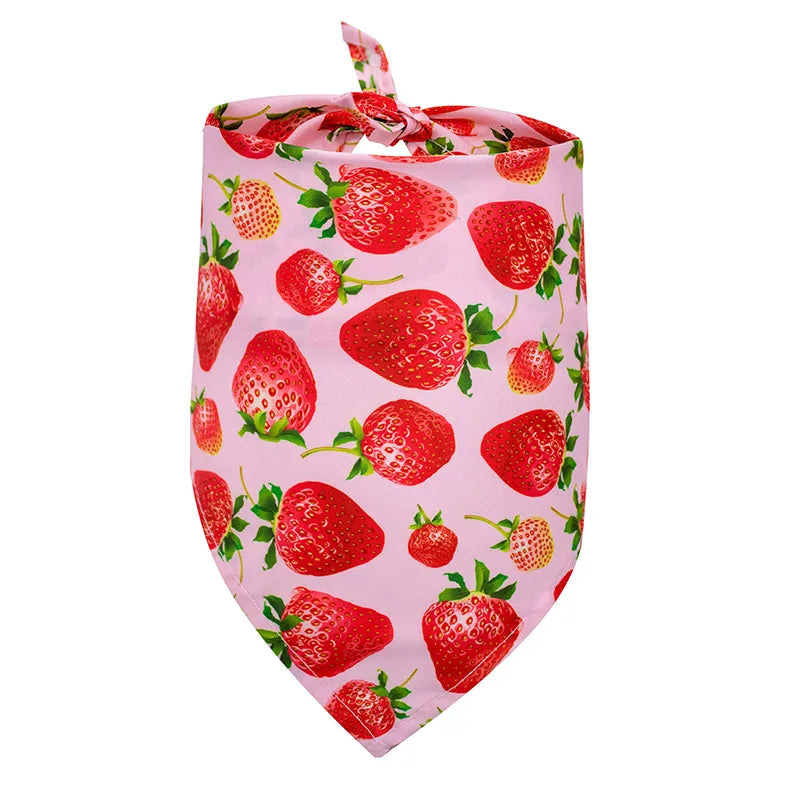 pet triangular scarf summer fruit series dog saliva towel large, medium and small pets bib hot wholesale