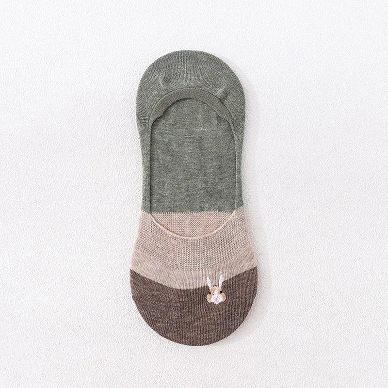 new bunny color matching invisible breathable thin women's socks