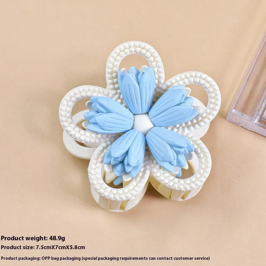 Cute Sweet Women's Flower Plastic Hair Claws
