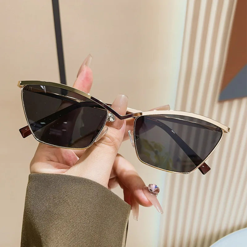 Simple Style Classic Style Solid Color Ac Cat Eye Full Frame Women's Sunglasses